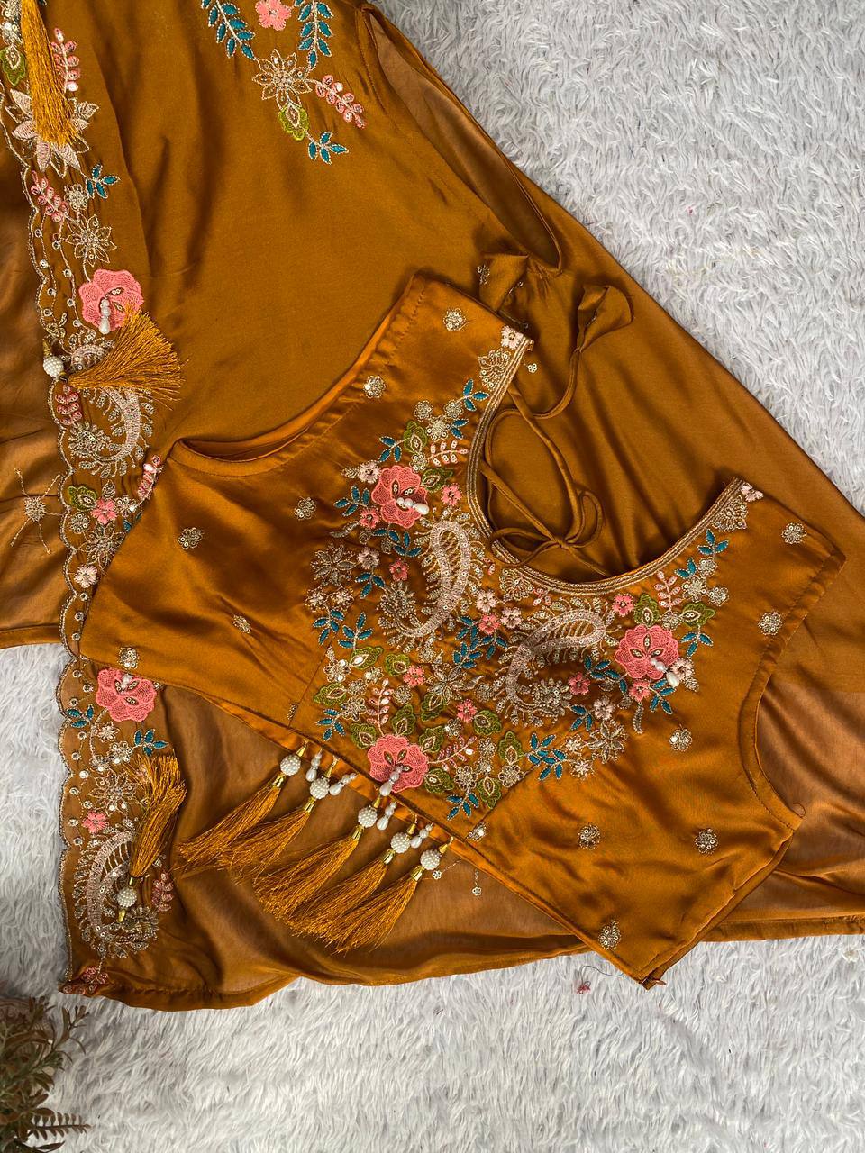 Designer Ethnic Dhoti Set with Sequence Embroidery Work