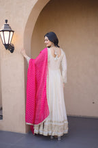 Wedding Ready Cosmos Gown with Designer Lace Border Dupatta