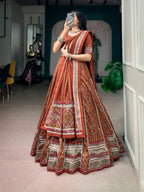Aaradhvi Tasar Silk Sparkle Lace Border Navratri Lehenga Choli with Dupatta