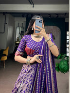 Aaradhvi Tasar Silk Sparkle Lace Border Navratri Lehenga Choli with Dupatta