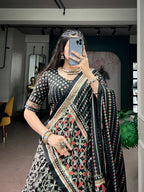 Aaradhvi Tasar Silk Sparkle Lace Border Navratri Lehenga Choli with Dupatta