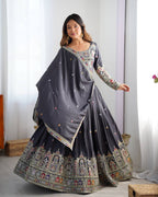 Designer Natural Crepe Silk Lehenga Choli with Coding Dori Work