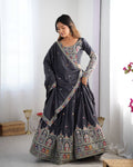 Designer Natural Crepe Silk Lehenga Choli with Coding Dori Work