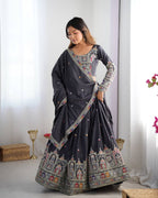 Designer Natural Crepe Silk Lehenga Choli with Coding Dori Work