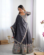Designer Natural Crepe Silk Lehenga Choli with Coding Dori Work