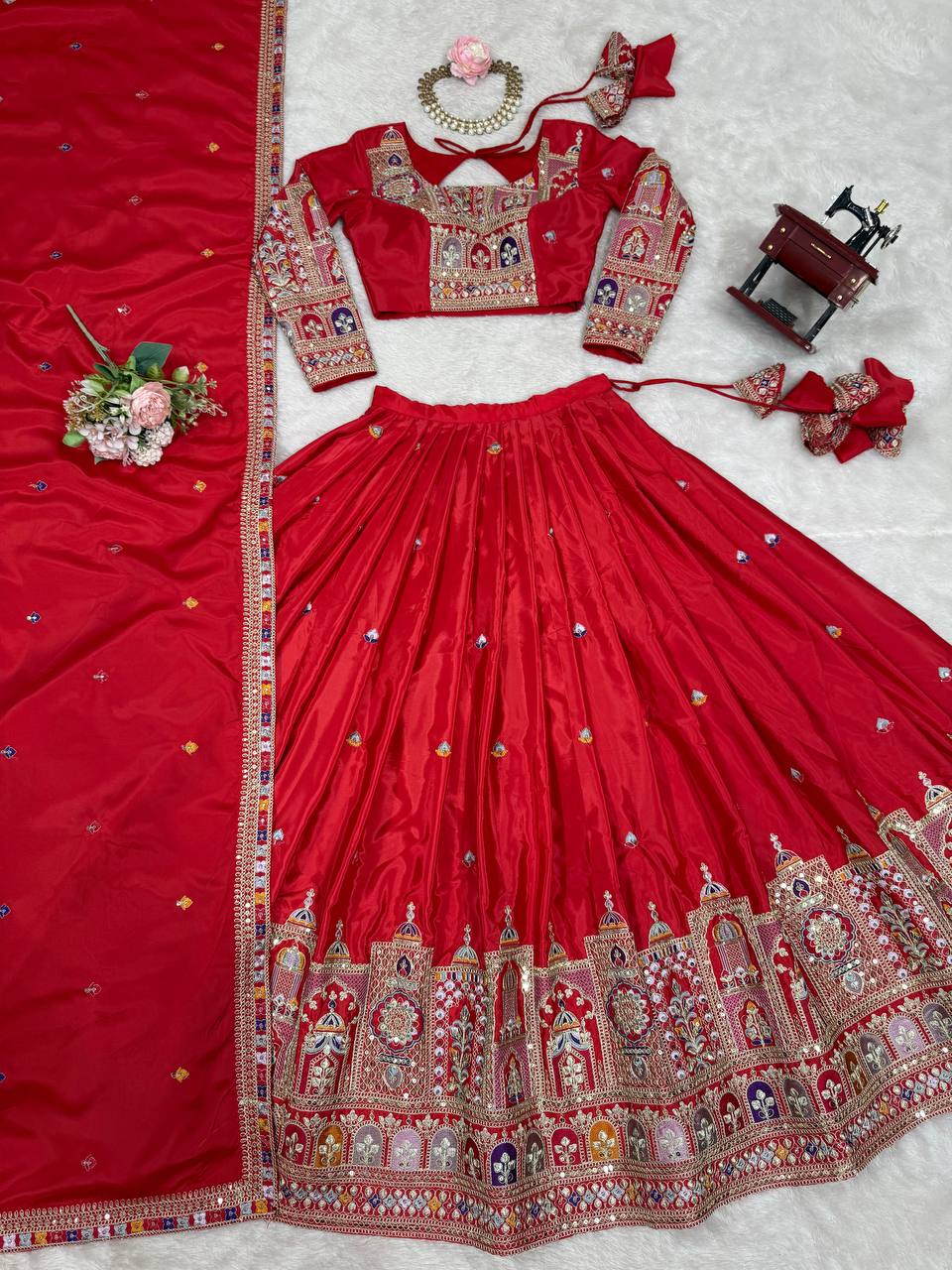 Designer Natural Crepe Silk Lehenga Choli with Coding Dori Work