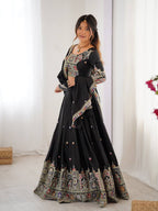 Designer Natural Crepe Silk Lehenga Choli with Coding Dori Work
