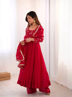 Royal Crunchy Silk Gown with Embroidered Dupatta and Pant