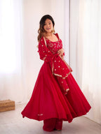 Royal Crunchy Silk Gown with Embroidered Dupatta and Pant
