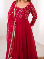 Royal Crunchy Silk Gown with Embroidered Dupatta and Pant