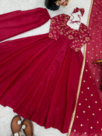 Royal Crunchy Silk Gown with Embroidered Dupatta and Pant