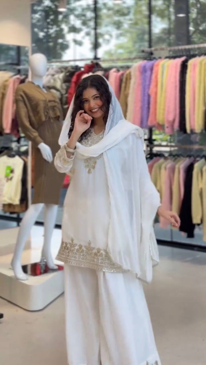 Wedding Ready Fandy Outfit with Matching Embroidered Palazzo