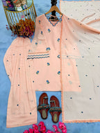 Saanvika Satin Mul Chanderi Embroidered Farshi Palazzo Suit with Dupatta