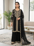 Ira Roman Sequins Embroidered Palazzo Suit with Soft Organza Dupatta
