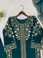 Ira Roman Sequins Embroidered Palazzo Suit with Soft Organza Dupatta