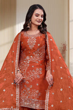 Aarohi Fendy Silk Sequins Embroidered Sharara Suit with Dupatta