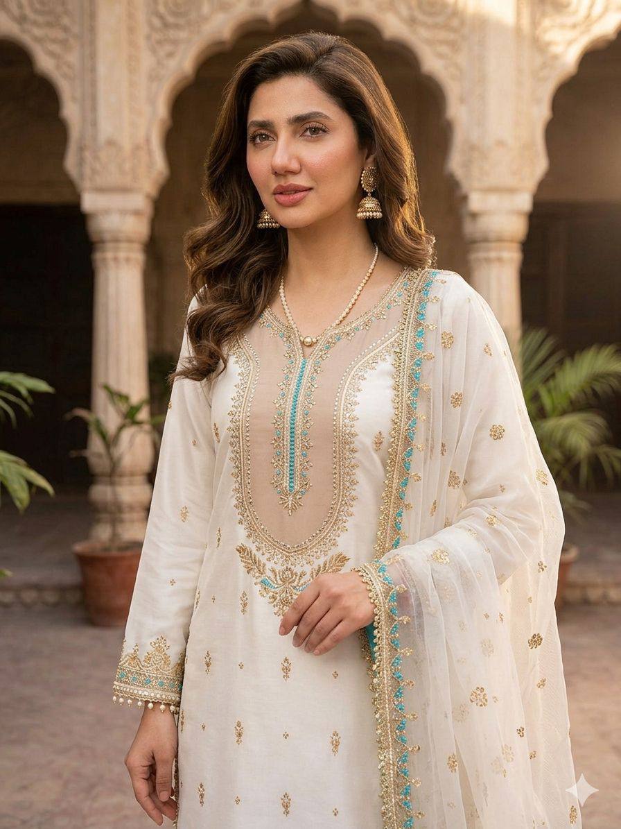 Premium Sequence Embroidery Palazzo Suit for Special Occasions