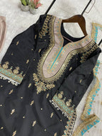 Premium Sequence Embroidery Palazzo Suit for Special Occasions