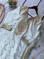 Premium Sequence Embroidery Palazzo Suit for Special Occasions