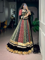 Zarvika Rayon Gamthi Work Gota Patti & Mirror Embellished Navratri Lehenga Choli