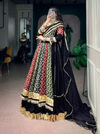 Zarvika Rayon Gamthi Work Gota Patti & Mirror Embellished Navratri Lehenga Choli