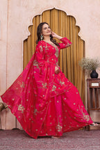 Aarvika Fendy Silk Sequins Embroidered Sharara Suit with Dupatta