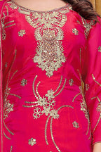 Aarvika Fendy Silk Sequins Embroidered Sharara Suit with Dupatta