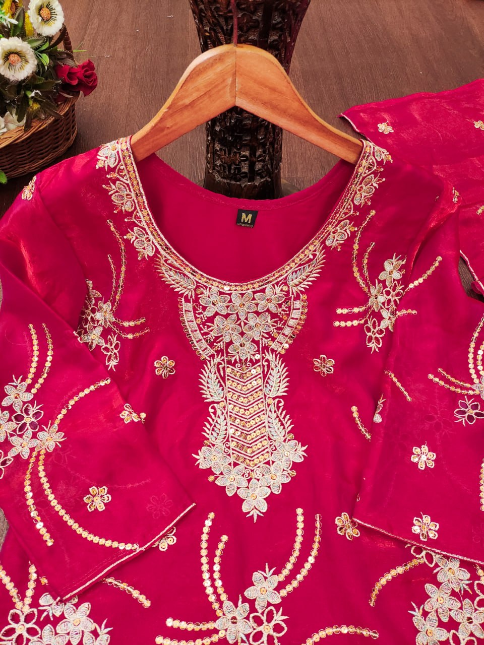 Aarvika Fendy Silk Sequins Embroidered Sharara Suit with Dupatta