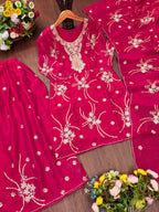 Aarvika Fendy Silk Sequins Embroidered Sharara Suit with Dupatta