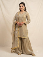 Anvitha Fendy Sequins Embroidered Palazzo Suit with Dupatta