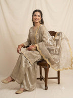 Anvitha Fendy Sequins Embroidered Palazzo Suit with Dupatta