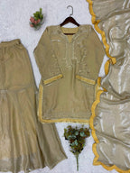 Anvitha Fendy Sequins Embroidered Palazzo Suit with Dupatta