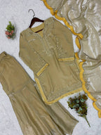 Anvitha Fendy Sequins Embroidered Palazzo Suit with Dupatta