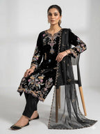 Vritika Glass Roman Embroidered Kurta Pant Set with Organza Dupatta