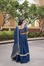 Vaidehi Glory Satin Zari Sequins Embroidered Lehenga with Blouse & Dupatta