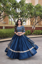 Vaidehi Glory Satin Zari Sequins Embroidered Lehenga with Blouse & Dupatta
