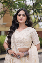 Vaidehi Glory Satin Zari Sequins Embroidered Lehenga with Blouse & Dupatta