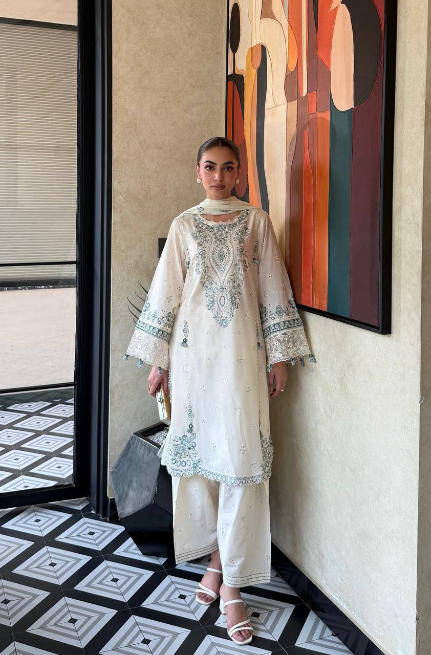 Zarisha Satin Rayon Sequins Embroidered Farshi Pajama Suit with Dupatta