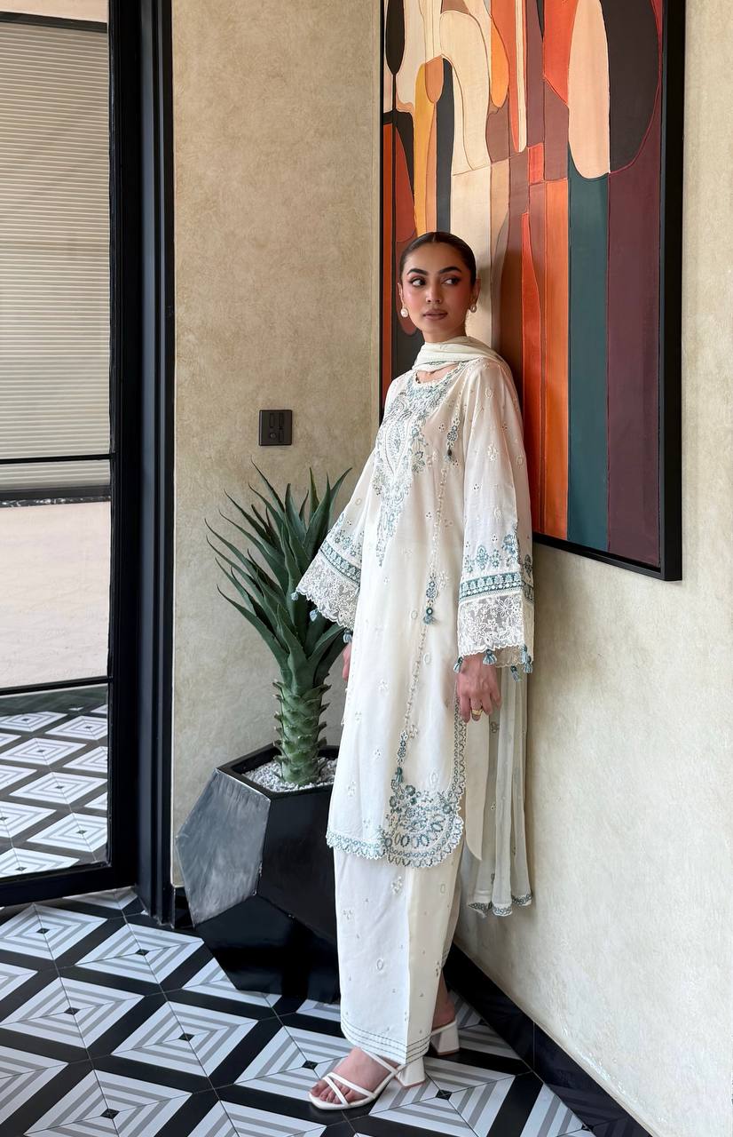 Zarisha Satin Rayon Sequins Embroidered Farshi Pajama Suit with Dupatta
