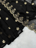 Zarisha Georgette Sequins Embroidered Anarkali Gown with Pant & Dupatta