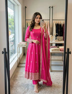 Ishani Chinon Silk Sequins Embroidered Anarkali  with Pant & Dupatta