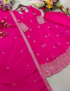 Ishani Chinon Silk Sequins Embroidered Anarkali  with Pant & Dupatta
