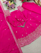 Ishani Chinon Silk Sequins Embroidered Anarkali  with Pant & Dupatta
