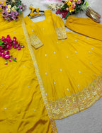 Ishani Chinon Silk Sequins Embroidered Anarkali  with Pant & Dupatta