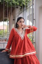 Rang Raas Cotton Lehenga Choli Set with Gotta Patti & Mirror Work