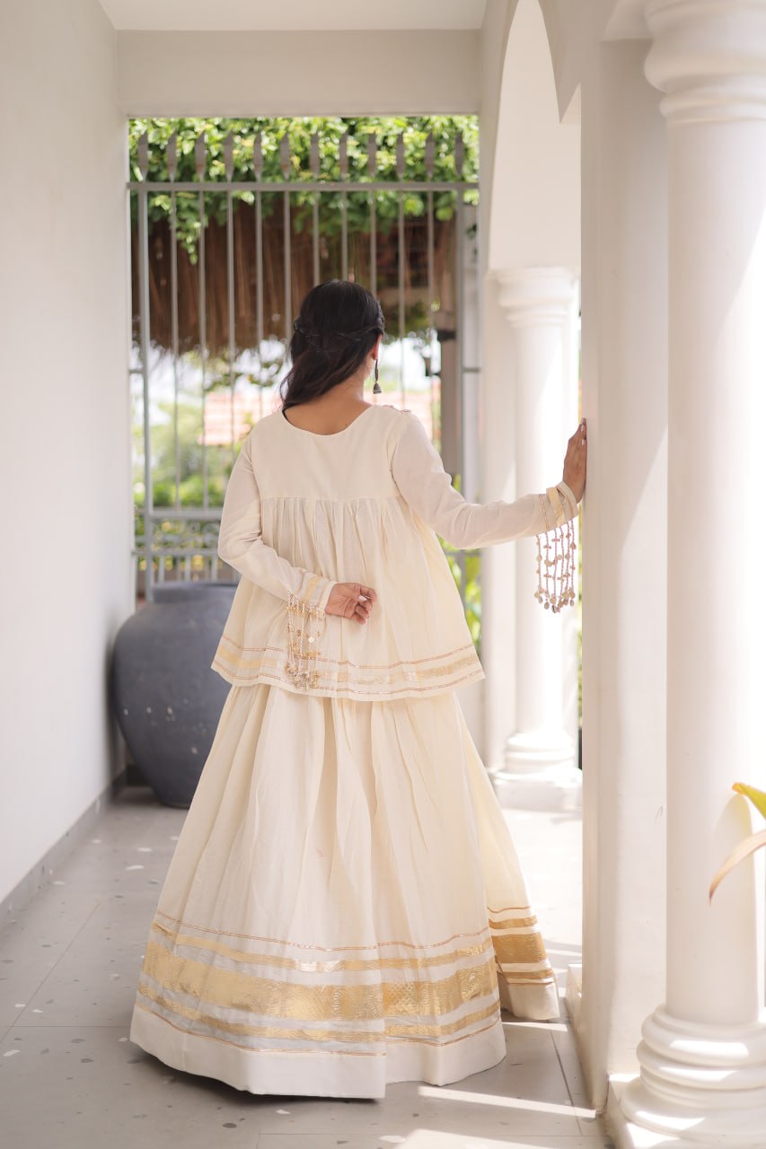 Rang Raas Cotton Lehenga Choli Set with Gotta Patti & Mirror Work