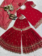 Luxury Sequence Embroidered Sharara Suit for Festive Occasions