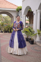 Aadhya Cotton Lehenga with Kutchi Patchwork Laheriya Kurti
