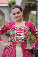 Aadhya Cotton Lehenga with Kutchi Patchwork Laheriya Kurti