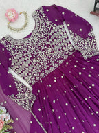 Party Wear Designer Anarkali with Embroidered Dupatta